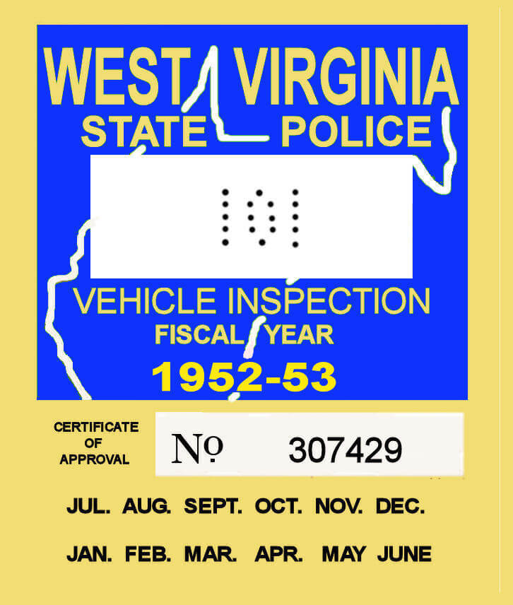(image for) 1952 West Virginia inspection sticker